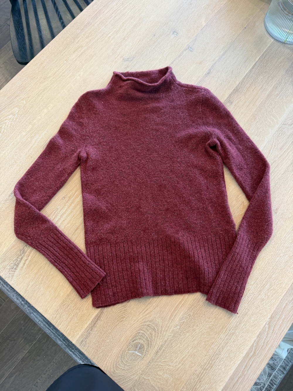 Madewell Maroon Turtleneck Sweater